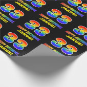 Papier Cadeau 33e anniversaire : Bold, amusant, simple, arc-en-c (Coin)