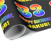 Papier Cadeau 33e anniversaire : Bold, amusant, simple, arc-en-c (Coin rond)