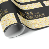 Papier Cadeau 34e anniversaire  (Coin rond)