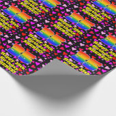 Papier Cadeau 35e anniversaire : Amour Hearts Motif, Arc-en-ciel (Coin)