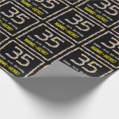 Papier Cadeau 35e anniversaire : Floral Flowers Numéro, Nom pers (Coin)