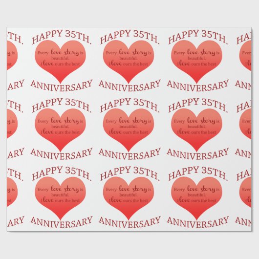 Papier Cadeau 35ème. Anniversaire (Plat)