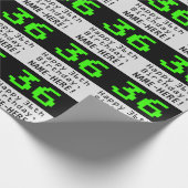 Papier Cadeau 36e anniversaire - Nerdy / Geeky Style "36" et nom (Coin)