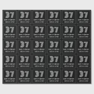 Papier Cadeau 37e anniversaire : Art Déco Inspiré Look "37" avec