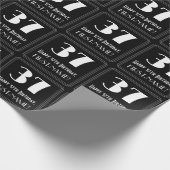 Papier Cadeau 37e anniversaire - Art Déco Inspiré Look "37", Nom (Coin)