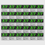 Papier Cadeau 37e anniversaire - Nerdy / Geeky Style "37" et nom (Plat)