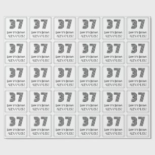 Papier Cadeau 37ème anniversaire : Art Déco Style inspiré "37" +