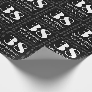 Papier Cadeau 38e anniversaire - Art Déco Inspiré Look "38", Nom