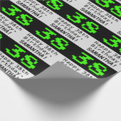 Papier Cadeau 38e anniversaire - Nerdy / Geeky Style "38" et nom (Coin)