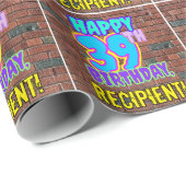 Papier Cadeau 39e anniversaire : Amusant, Graffiti urbain inspir (Coin rond)