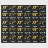 Papier Cadeau 39e anniversaire : Elégant luxe Faux Gold Look # (Plat)