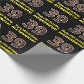 Papier Cadeau 39e anniversaire : Nom et Faux Motif de grains de (Coin)