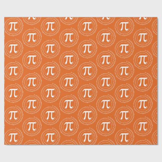 Papier Cadeau 3.14 Pi Numéro Spiral Orange Pi Jour (Plat)