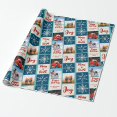 Papier Cadeau 3 Family Photo Collage Script Happy Holidays 2025 (Déroulé)