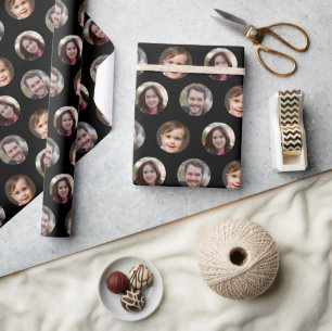 Papier Cadeau 3 Membres de la famille Photo Collage