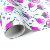 Papier Cadeau 3 Motif à fleurs (Coin rond)