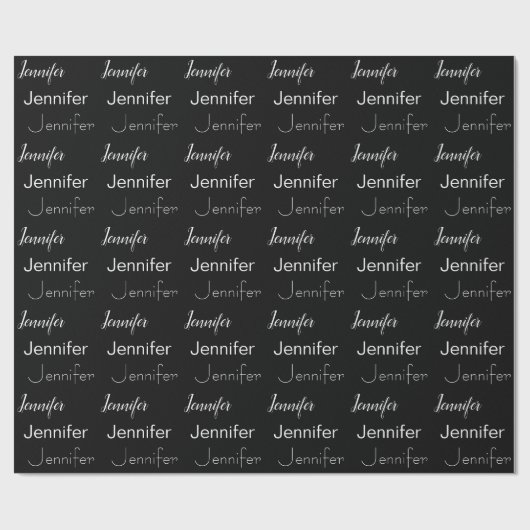 Papier Cadeau 3 Noms répétés Texte modifiable (Plat)