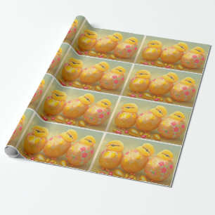 Papier Cadeau 3 Pâques Poulet Dans La Collection Oeufs