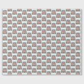 Papier Cadeau 3 petits cochons de Noël Joyeux Noël (Plat)