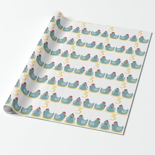 Papier Cadeau 3 poules françaises (Déroulé)