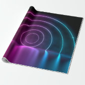 Papier Cadeau 3d ing of ultraviolet circle portal glowing lines  (Déroulé)