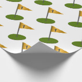 Papier Cadeau 3d mettre vert avec drapeau - trou en un. (Coin)