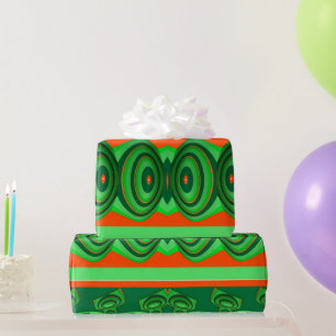 Papier Cadeau ~ 3D Red Green Fractal ~ Noël