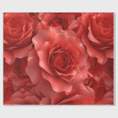 Papier Cadeau 3D Red Roses Motif sans couture Saint Valentin (Plat)