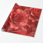 Papier Cadeau 3D Red Roses Motif sans couture Saint Valentin (Déroulé)
