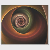 Papier Cadeau 3D Spirale Abstraite couleurs chaudes Art fractal  (Plat)