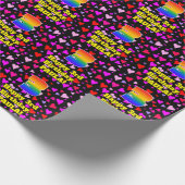 Papier Cadeau 3e anniversaire : Amour Hearts Motif, Arc-en-ciel  (Coin)