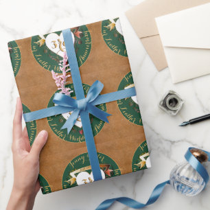 Papier Cadeau 3e anniversaire du Mariage Image en cuir