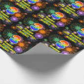 Papier Cadeau 3e anniversaire : Fun Fireworks, Rainbow Look # "3 (Coin)