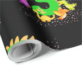 Papier Cadeau 3rd Birthday. Dinosaur Design. My third birthday. (Coin rond)