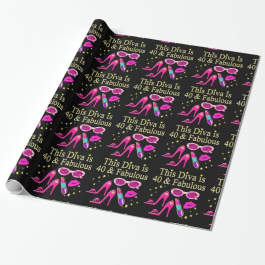 PAPIER CADEAU 40 ANS ET UN DIVA FABULEUX (Déroulé)