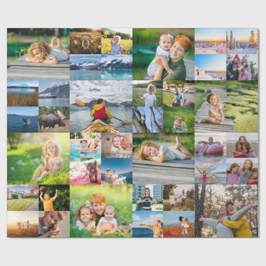 Papier Cadeau 40 Collage photo horizontal (Plat)