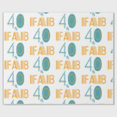 Papier Cadeau 40 & Fab Anniversaire moderne (Plat)