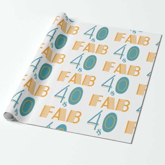 Papier Cadeau 40 & Fab Anniversaire moderne (Déroulé)