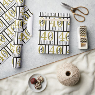 Papier Cadeau 40 & Fabuleux fête du 40e anniversaire