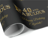 Papier Cadeau 40e anniversaire (Coin rond)