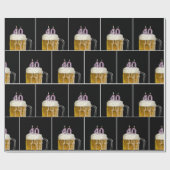 Papier Cadeau 40e Anniversaire Beer Mug Avec Bougies (Plat)