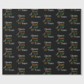 Papier Cadeau 40e anniversaire Cheers Beers Golf Black Gold (Plat)