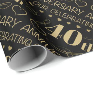 Papier Cadeau 40e anniversaire du Mariage