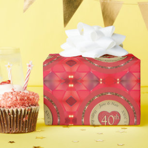Papier Cadeau 40e anniversaire du Mariage de Ruby