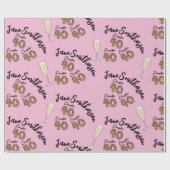 Papier Cadeau 40e anniversaire enveloppement, 40 ans, quarante, (Plat)