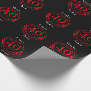 Papier Cadeau 40e ANNIVERSAIRE Mariage RUBY