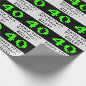 Papier Cadeau 40e anniversaire - Nerdy / Geeky Style "40" et nom (Coin)