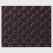 Papier Cadeau 40e anniversaire Nom de la fête Rose noir Motif mo (Plat)