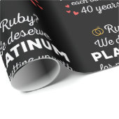 Papier Cadeau 40ème anniversaire du Mariage I - Ruby Funny Coupl (Coin rond)