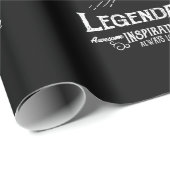 Papier Cadeau 40th Birthday 1982 Black Gold Ajouter Nom Légendai (Coin rond)